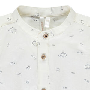 Ensemble 2 pièces motifs baleine avec salopette pour bébé garçon 