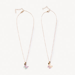 Lot de 2 collier avec pendentif papillon fille 