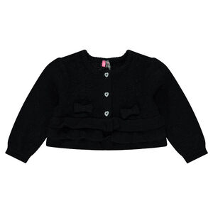 Gilet en tricot avec volants et boutons forme coeur 