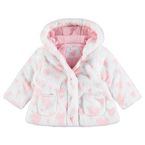 Blouson à capuche en fausse fourrure doublé jersey 