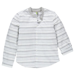 Junior - Chemise manches longues rayé avec col fantaisie 