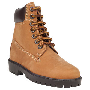 Bottillons en cuir camel à lacets et zip 