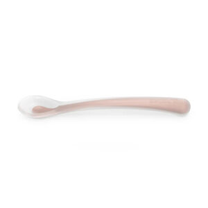 Cuillère souple 1er âge en silicone 4M+ Rose 