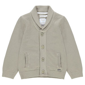 Gilet de cérémonie en maille épaisse avec col châle 