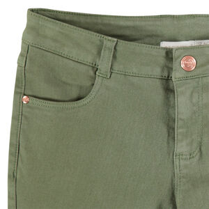 Pantalon uni avec empiècement 