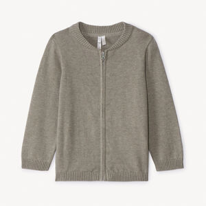 Gilet en tricot uni avec col teddy pour bébé garçon 