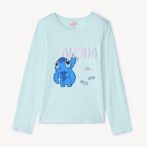 T-shirt manches longues Stitch Disney fille 
