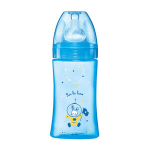 Biberon moyen Initiation+ 270 ml 0-6 mois - Bleu cosmonaute 