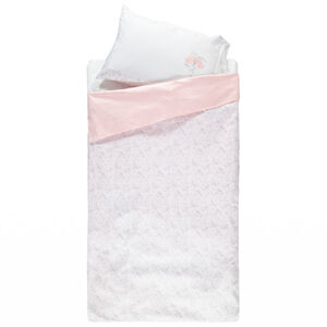 Set housse de couette et taie d'oreiller imprimé lapin et fleurs 