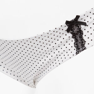 Culotte de grossesse à pois et détails dentelle 