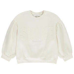Sweat molleton oversize à patchs bouclettes fille 