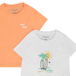 Lot de 4 t-shirt manches courtes en jersey print surf pour bébé garçon 