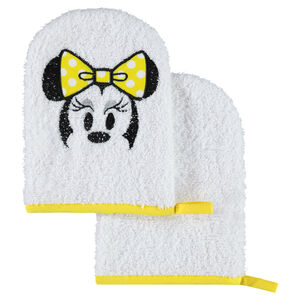 Set de 2 gants de toilette en éponge Disney motif Minnie brodée 