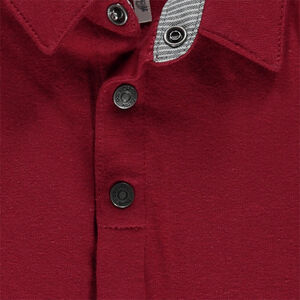 Ensemble polo manches courtes et salopette longue rayée 