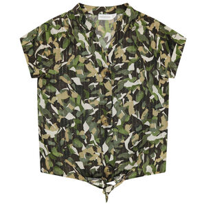 Top à imprimé army et fils brillants 