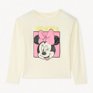 T-shirt manches longues print placé Minnie Disney fille 