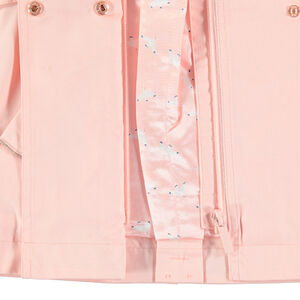 Trench rose à paillettes et doublure satin 