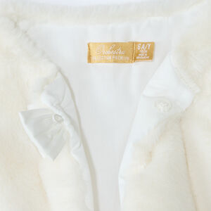 Gilet esprit boléro en fausse fourrure à nœud fille 
