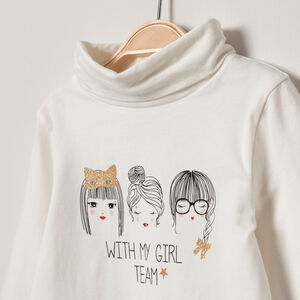 Sous-pull col roulé en coton bio avec motif printé  