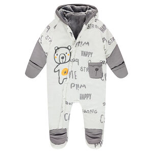 Combi-pilote en microfibre doublée sherpa print oursons 
