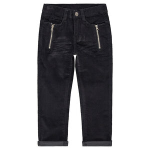 Junior - Pantalon effet used et crinkle avec zips et clous fantaisie 