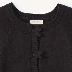 Gilet en tricot pressionné à nœuds fille 