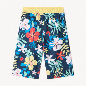 Short de bain long imprimé fleuri garçon 