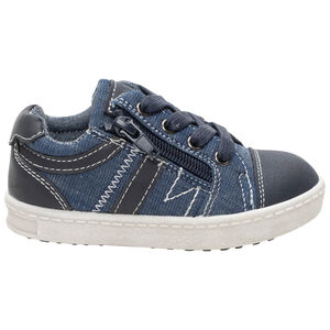 Baskets en jean à lacets et zip 
