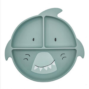Asssiette avec ventouse et compartiments silicone Mr Shark 