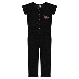 Salopette en molleton mélangée de fil agenté 