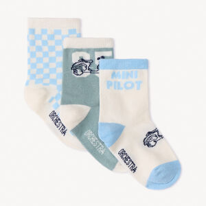Lot de 3 paires de chaussettes motifs scooter pour bébé garçon 