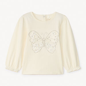 T-shirt manches longues avec motif papillon pour bébé fille 
