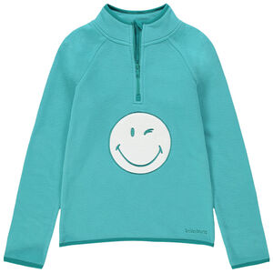 Sweat en polaire avec Smiley brodé et col zippé 