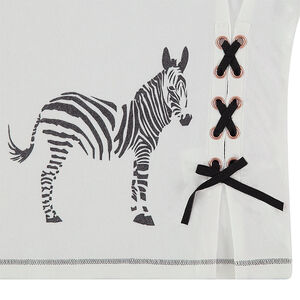 Tee-shirt manches longues avec prints brillants et laçage fantaisie 