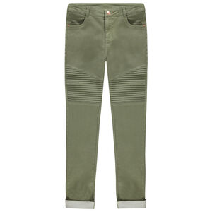 Pantalon uni avec empiècement 