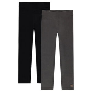 Lot de 2 leggings en jersey avec logo printé 
