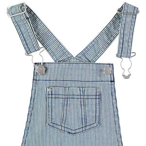 Salopette courte à fines rayures verticales 