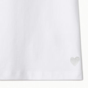 Lot de 3 t-shirts manches courtes unis à foil print cœur fille 