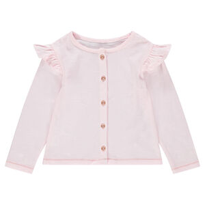 Gilet en coton slub avec manches volantées 