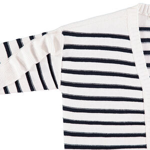 Junior - Gilet en tricot à rayures en jacquard avec volants et poches 