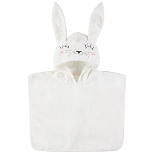 Poncho de bain motif lapin à capuche brodée  