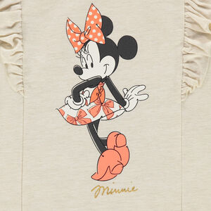 Tee-shirt manches longues en molleton fin à volants et print Disney Minnie 