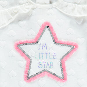 Sweat en molleton avec coeurs en jacquard et motif à sequins 