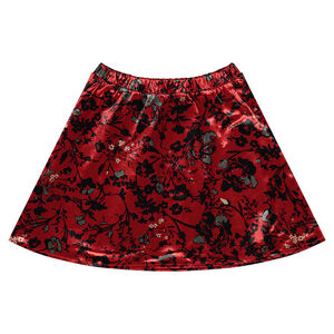 Junior - Jupe patineuse en panne de velours imprimée  