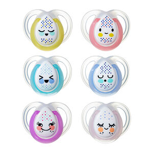 Lot de 2 sucettes Nuit phosphorescentes en silicone 0/6 mois - Mixte 