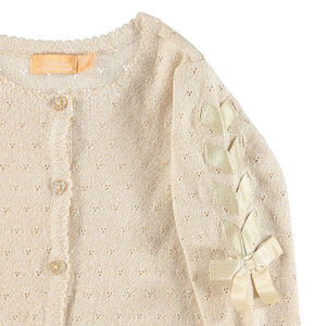 Gilet de cérémonie en tricot irisé avec liens en satin 