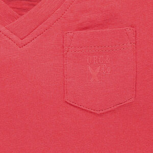 Tee-shirt manches courtes en slub avec poche 