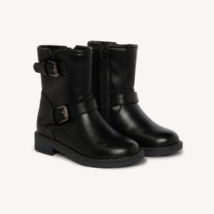 Bottines zippées à boucles en simili cuir fille 