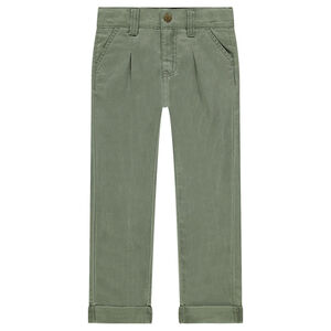 Pantalon en coton fantaisie à plis 