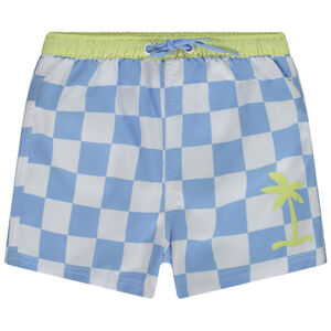 Short de bain imprimé damier et print palmier pour bébé garçon 